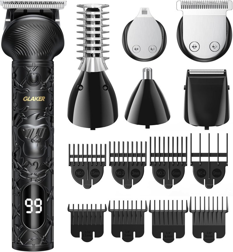 GLAKER Beard Trimmer for Men, Electric Razor for Body, Face, Mustache, Ear, Nose Hair Trimmer, Cordless Hair Clippers 17 Pieces 6-in-1 Shavers for Mens Grooming Kit, Gifts for Men - Image 1
